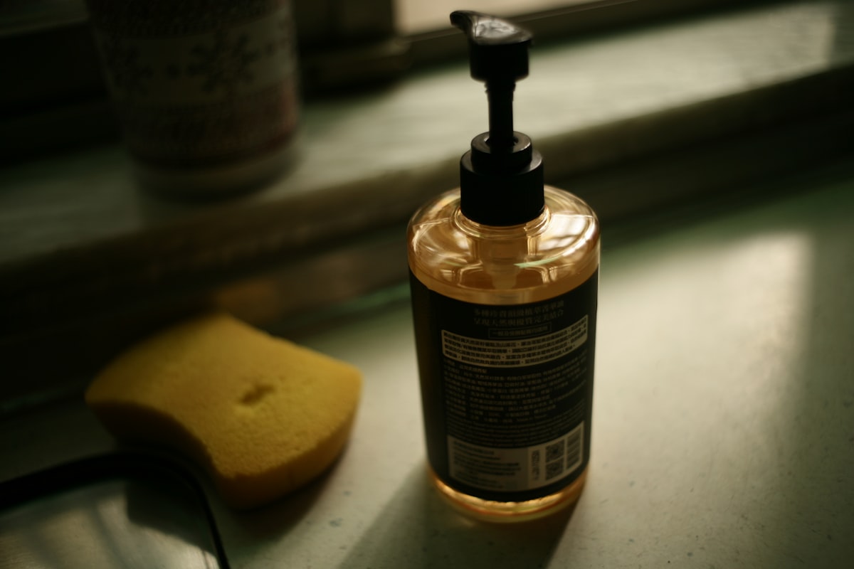 black and yellow labeled pump bottle